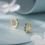 Sapphire Blue Marquise Cz Huggie Hoop Sterling Silver, thumbnail 6 of 12