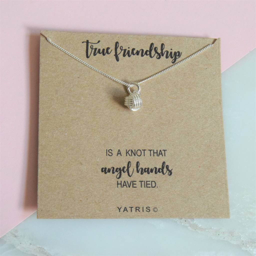 friendship knot silver pendant necklace gift box by yatris ...