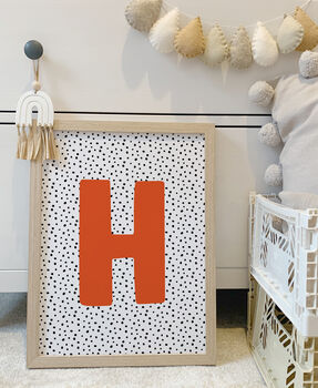 Personalised Spotty Dotty Initial Children's Print, 2 of 5