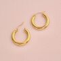 Waterproof Classic Wide Hoop Earrings Silver, thumbnail 4 of 7