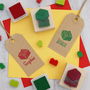 Personalised Children's Building Bricks Rubber Stamp, thumbnail 1 of 3