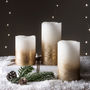 Set Of Three Gold Ombre Wax LED Candles, thumbnail 2 of 3