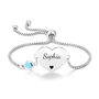 Personalised Heart Charm Bracelet With Engrave Name Symbols, thumbnail 1 of 7