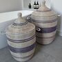 Alibaba Laundry Basket With Blue Stripes, thumbnail 1 of 5