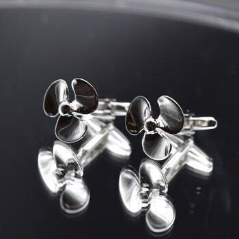 Boat Propeller Cufflinks 316 L Stainless Steel Nautical Gift For Him, 5 of 5