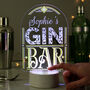 Personalised Gin Bar Changing Lights Lamp, thumbnail 2 of 3