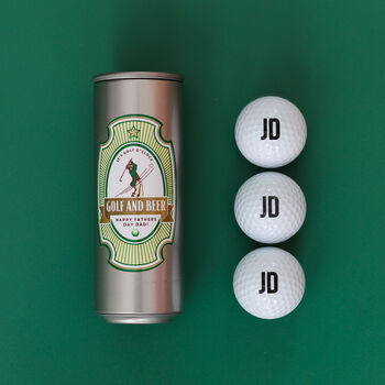 Personalised Golf Beer Can With Three Golf Balls, 4 of 4