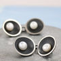 Double Sided Cufflinks. Pearl Anniversary Gift For Him, thumbnail 2 of 12