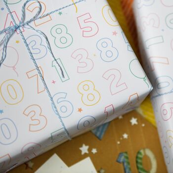 Colour In Birthday Numbers Wrapping Paper Set, 4 of 6