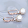 Rose Gold Plated Rhinestone And Pearl Hook Earrings, thumbnail 1 of 5