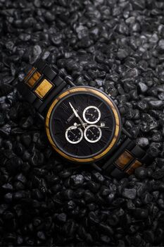 Boston Personalised Wooden Watch With Steel For Men, 5 of 8