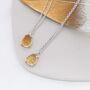 Genuine Yellow Citrine Droplet Necklace Sterling Silver, thumbnail 3 of 11