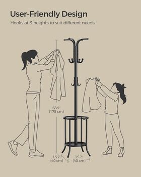 Coat Rack Freestanding Coat Stand With Umbrella Holder, 2 of 7