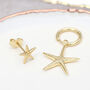 18ct Gold Plated Or Silver Mismatched Starfish Earrings, thumbnail 1 of 6
