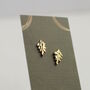 Gold Fern Leaf Stud Earrings, thumbnail 5 of 7