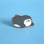 Sliding Penguin Enamel Pin | Cute Pin Badges, thumbnail 3 of 5