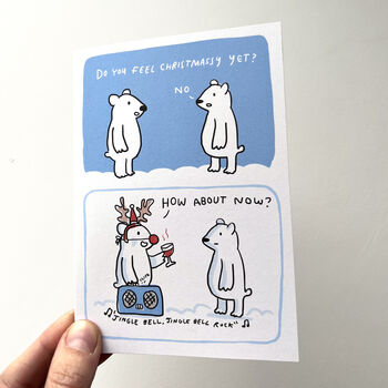Funny Polar Bear Christmassy Christmas Card, 2 of 2