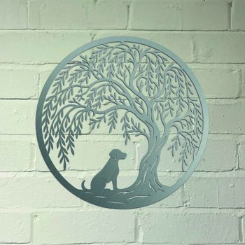 Dog Willow Tree Steel Garden Sculpture, 2 of 2