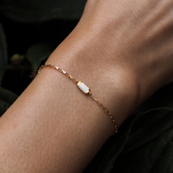June Birthstone Pearl Gold Bracelet, 2 of 6