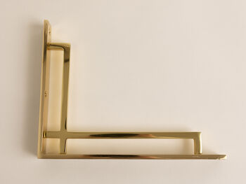 Polished Brass Art Deco Solid Brass Brackets, 6 of 8
