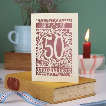 Golden Wedding Anniversary Card 50 Amazing Years, 4 of 7