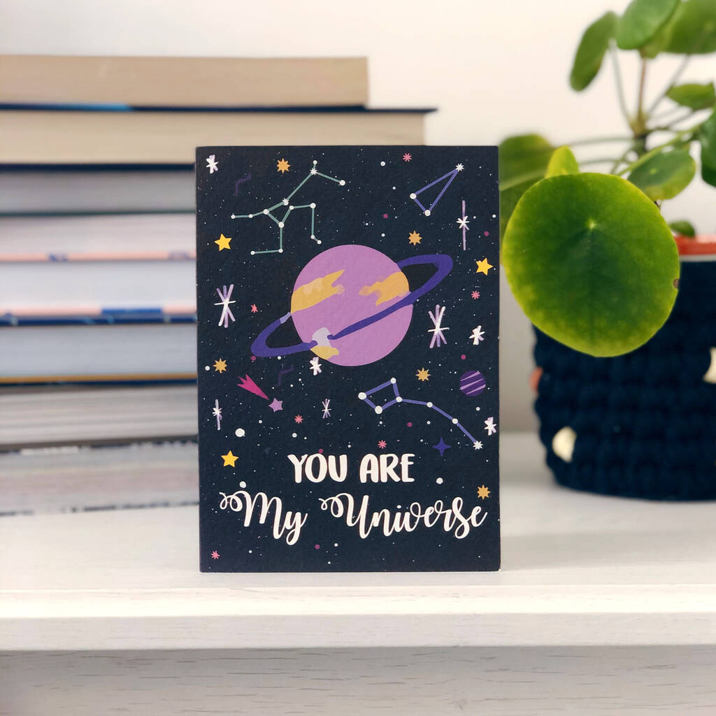 Romantic Anniversary Card 'You Are My Universe' By Xoxo Designs by Ruth