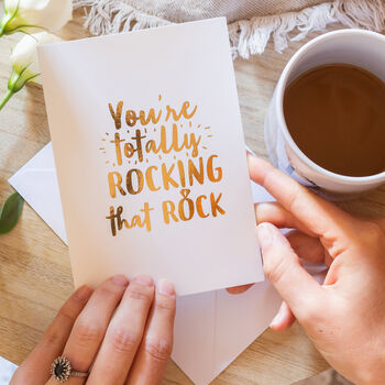'Totally Rocking That Rock' Engagement Card, 5 of 10