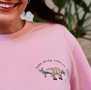 Personalised Sloth Embroidered 