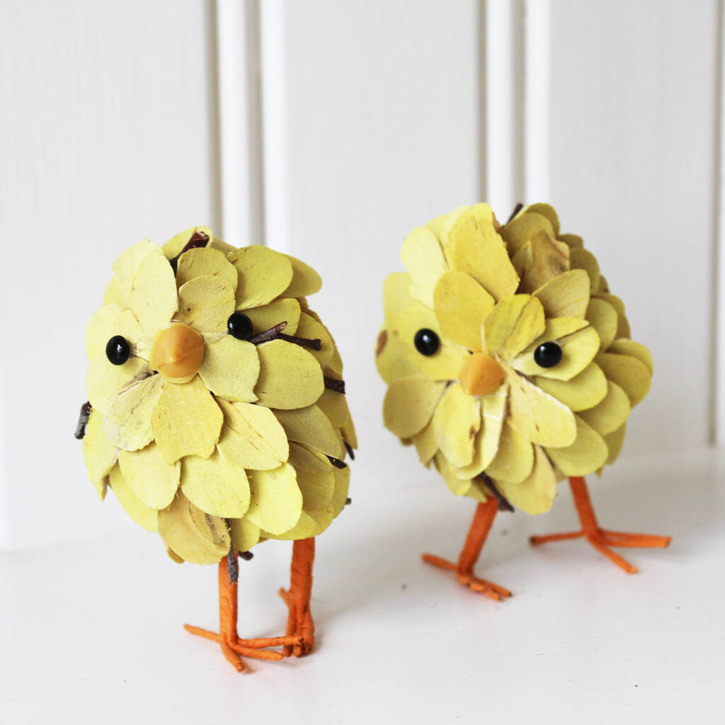 Fun Wooden Easter Chick Ornament By Lime Tree London