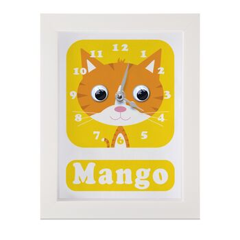 Personalised Childrens Ginger Cat Clock, 9 of 9