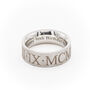 Roman Numerals Personalised Silver Ring 8mm Flat, thumbnail 9 of 10