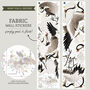 Japanese Cranes Wall Stickers ~ Peel And Stick Fabric Decals, thumbnail 6 of 8