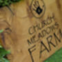 Engraved Live Edge Oak Wooden Sign | Statement Entrance Sign | Wide Slab Natural Chunky Shop Signage |Campsite Estate Signs, thumbnail 3 of 12