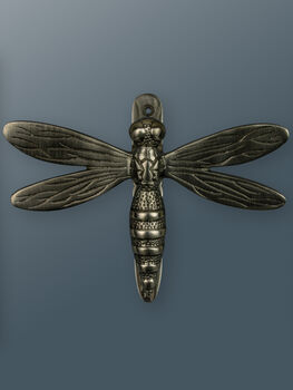 Brass Dragonfly Door Knocker Pewter Finish, 3 of 4