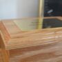 Personalised Oak Urn With Plain Brass Effect Plaque, thumbnail 2 of 5