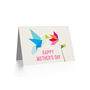 Mothers Day Origami Flower Hummingbird Card, thumbnail 2 of 4