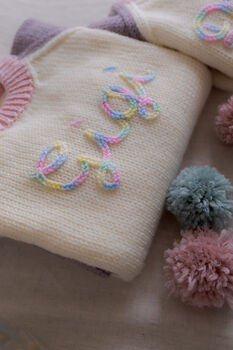 Handmade And Embroidered Fun Patchwork Jumper, 5 of 9