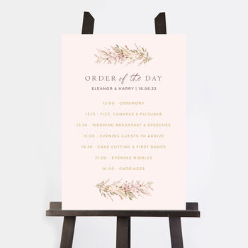 Dried Flower Hoop Wedding Order Of The Day Sign, 2 of 2