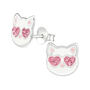 Cool Cat Sterling Silver Earrings, thumbnail 5 of 5