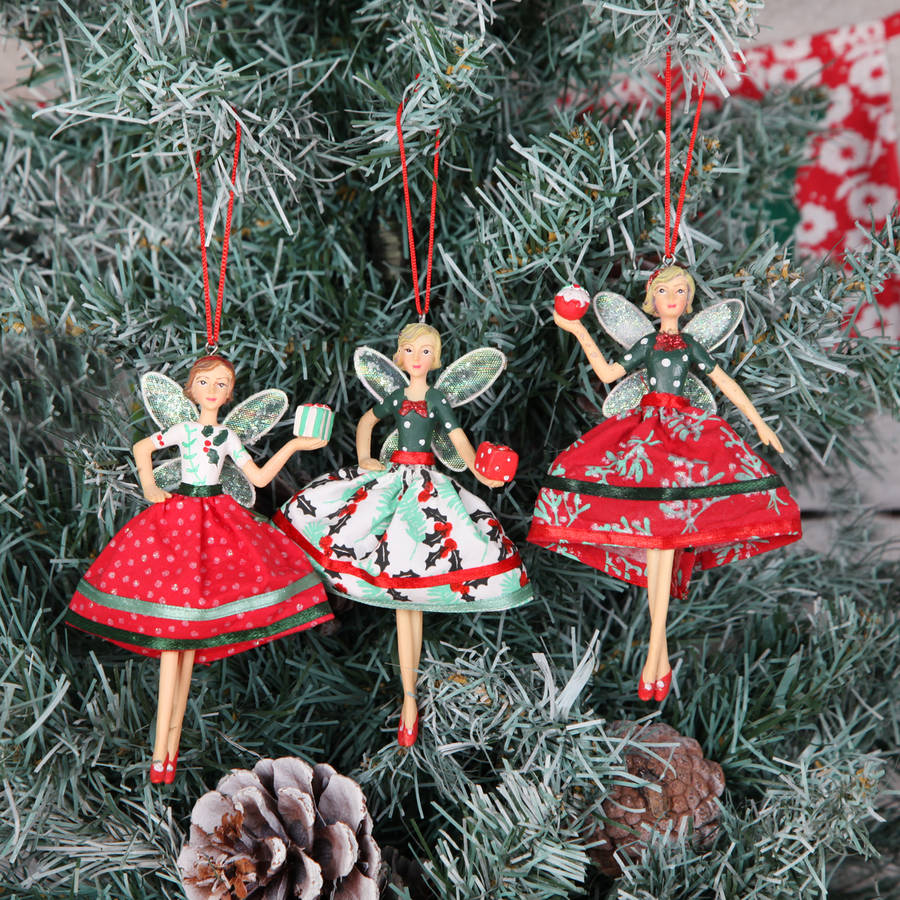  christmas  vintage  style  fairy tree decoration  by red berry 