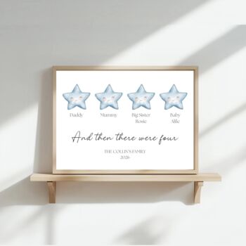 Then There Were Three Print, Family Of Three New Baby Gift, 2 of 5