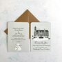 Venue Illustration Wedding Invitation, thumbnail 7 of 12