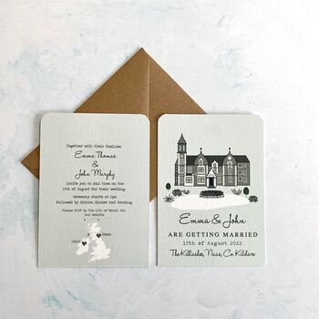 Venue Illustration Wedding Invitation, 7 of 12