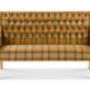 Leather Curved Arm Buttoned Sofa Bench Choice Of Sizes, thumbnail 6 of 12