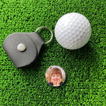 Personalised Photo Golf Ball Marker And Holder, 2 of 2