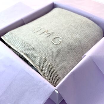 Cashmere Bridal Shawl With Personalised Monogram, 2 of 7
