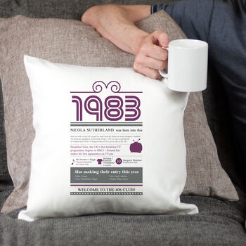 Personalised 40th Birthday Gift Cushion, 2 of 6