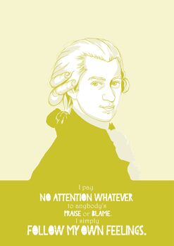 Mozart Classical Composer Portrait And Quote Print, 2 of 6