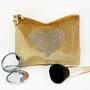 Heart Rhinestone Velvet Make Up Bag Gift For Her, thumbnail 2 of 6