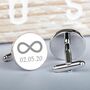 Personalised Silver Infinity Cufflinks, thumbnail 2 of 2